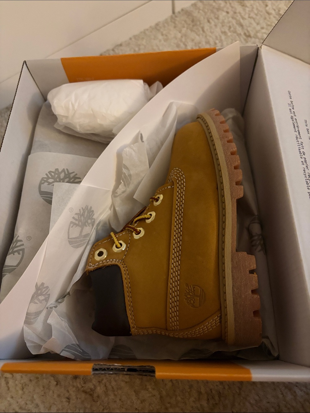 Timberland Kids Wheat Nubuck Boot in Yellow